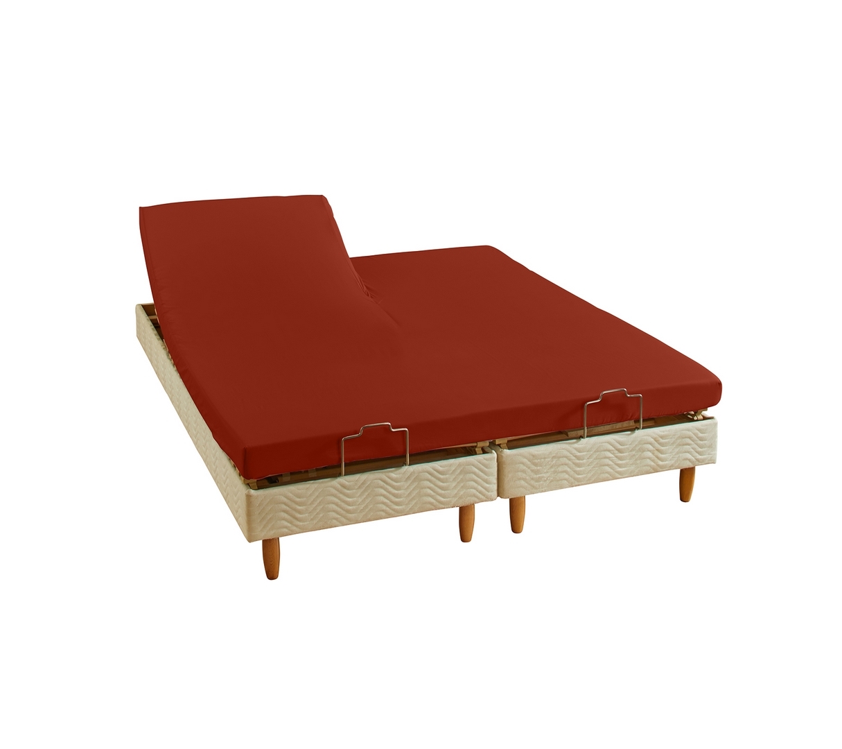 DRAP HOUSSE 2 TÊTES UNI PERCALE TERRA COTA 