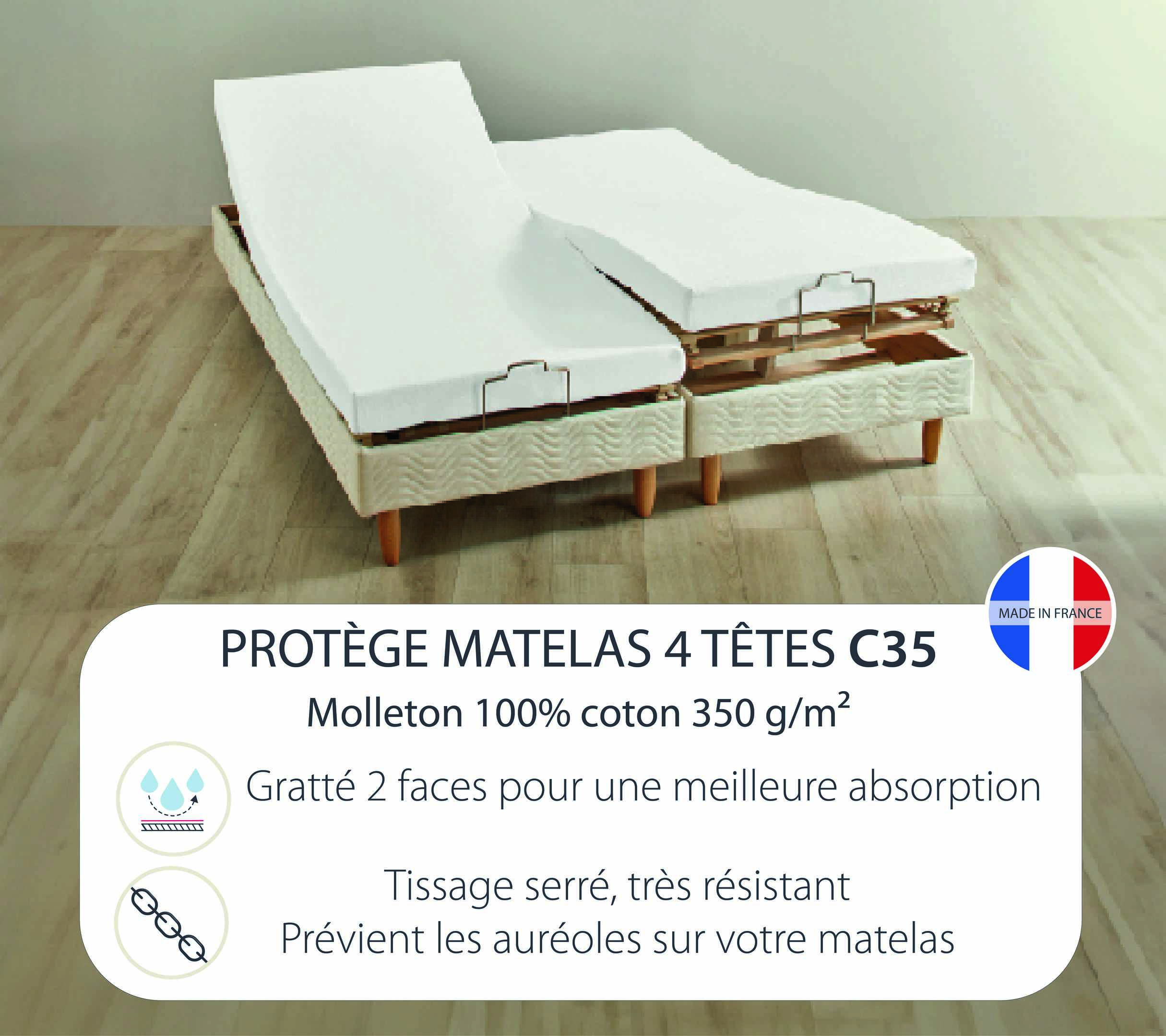FORME HOUSSE 4 TETES UNI QUALITE C35 BLANC 
