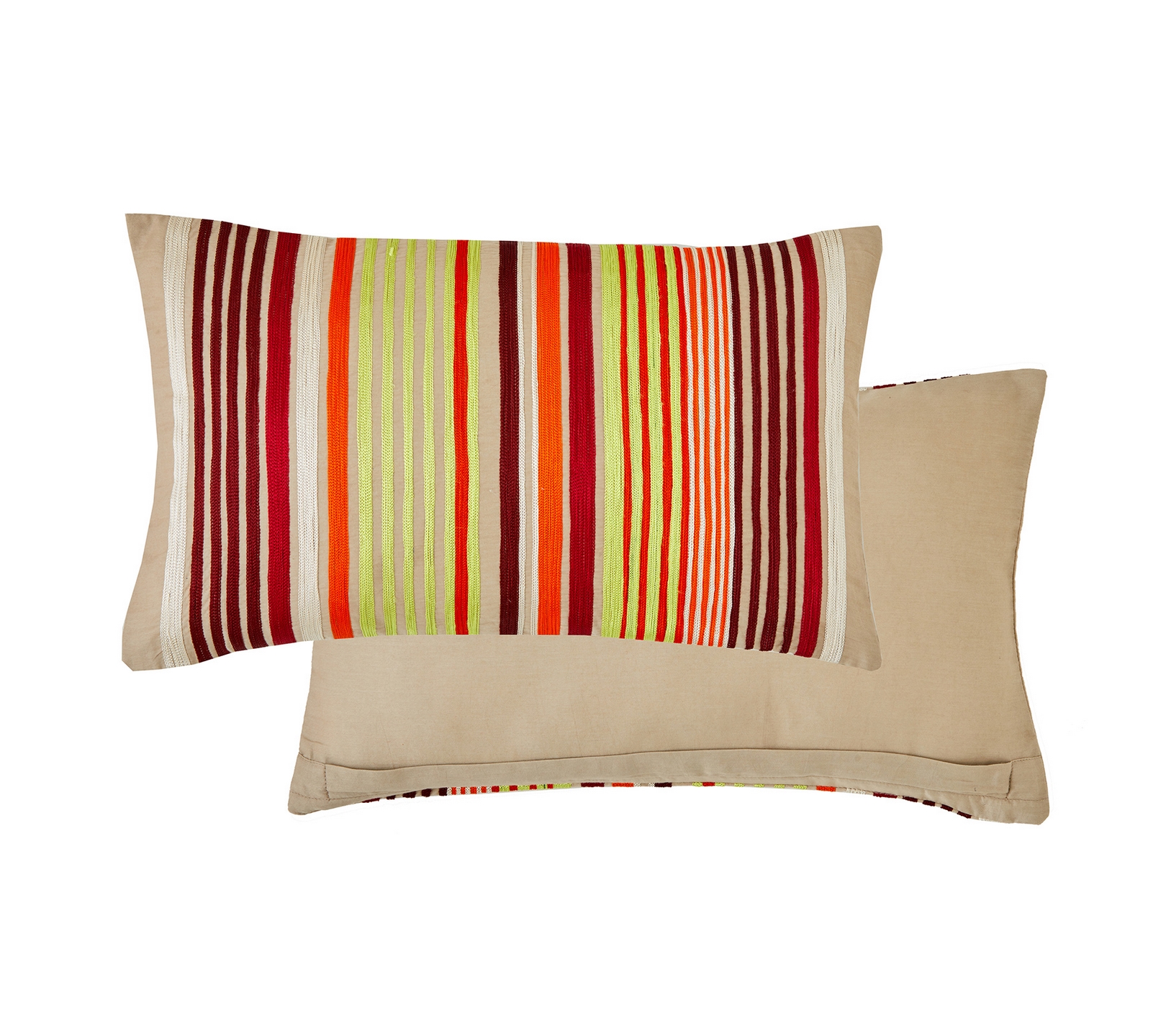 ENSEMBLE ENVELOPPE COUSSIN ARC EN CIEL BOURGOGNE 