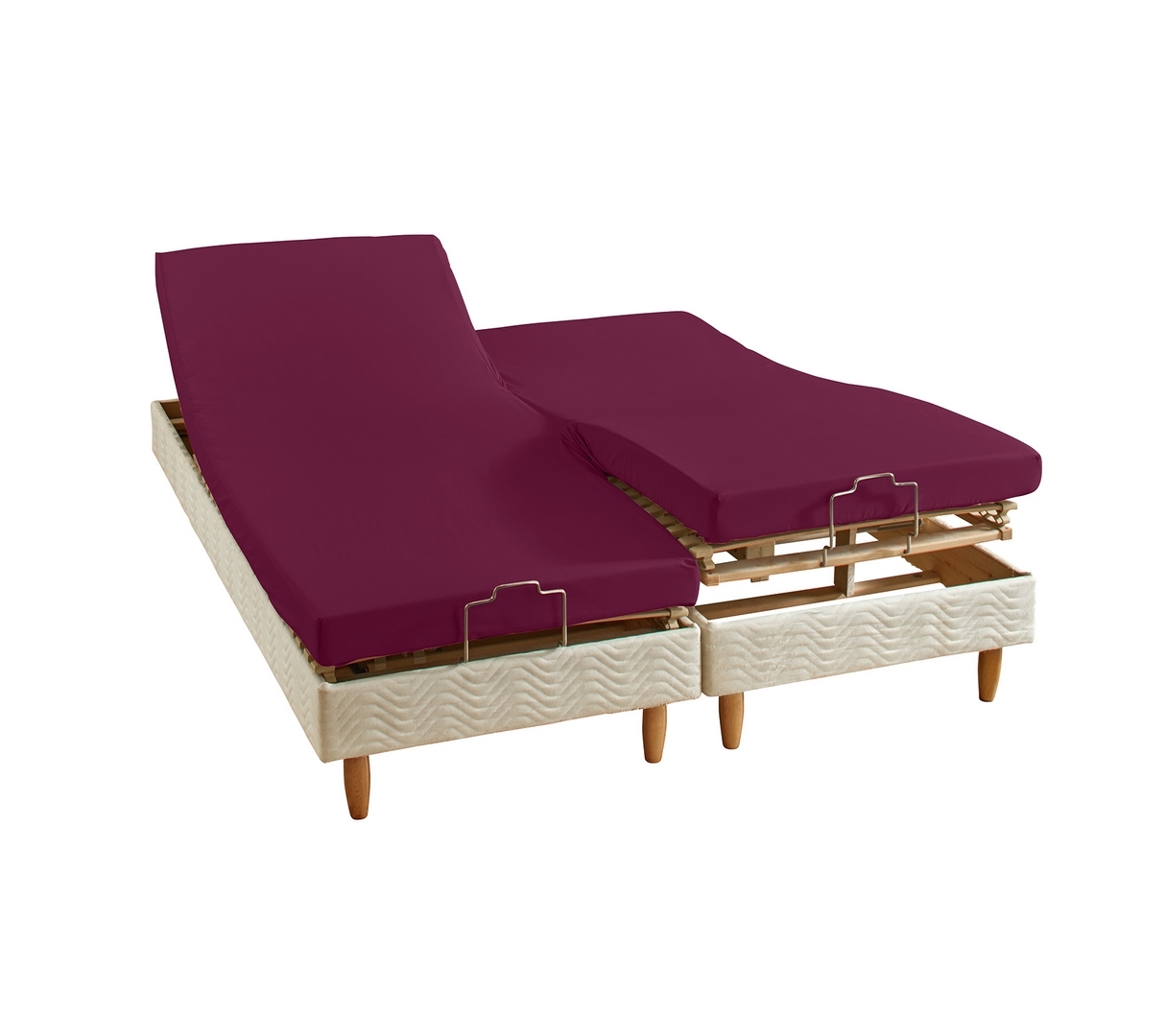 DRAP HOUSSE 4 TÊTES UNI PERCALE CYCLAMEN 