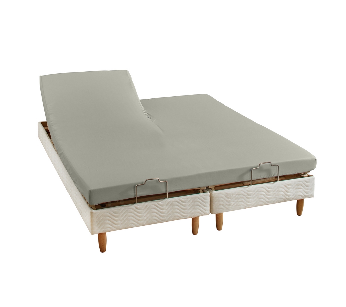 DRAP HOUSSE 2 TÊTES UNI PERCALE SAUGE 