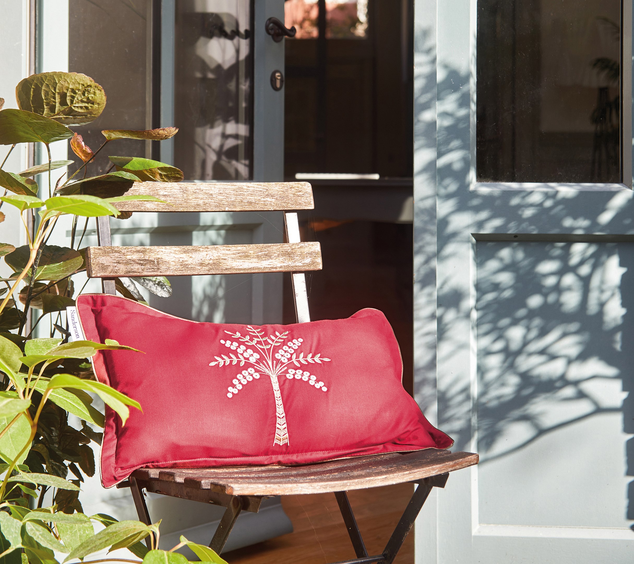 ENSEMBLE ENVELOPPE COUSSIN PALMIER RUBIS 