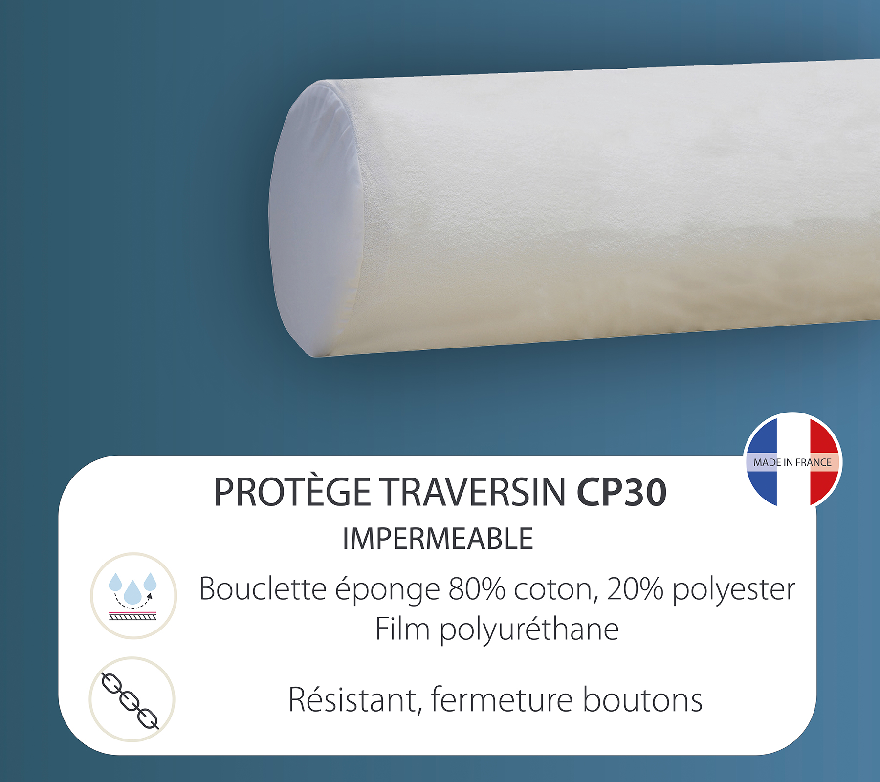 POLOCHON UNI QUALITE CP30 BLANC 