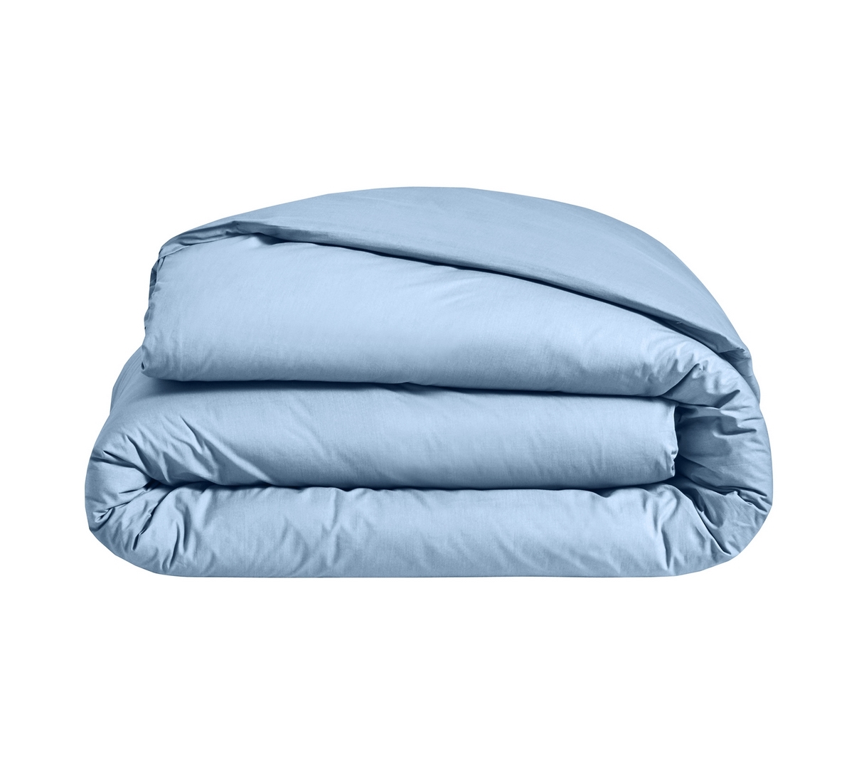 HOUSSE DE COUETTE UNI PERCALE BLEU CIEL 