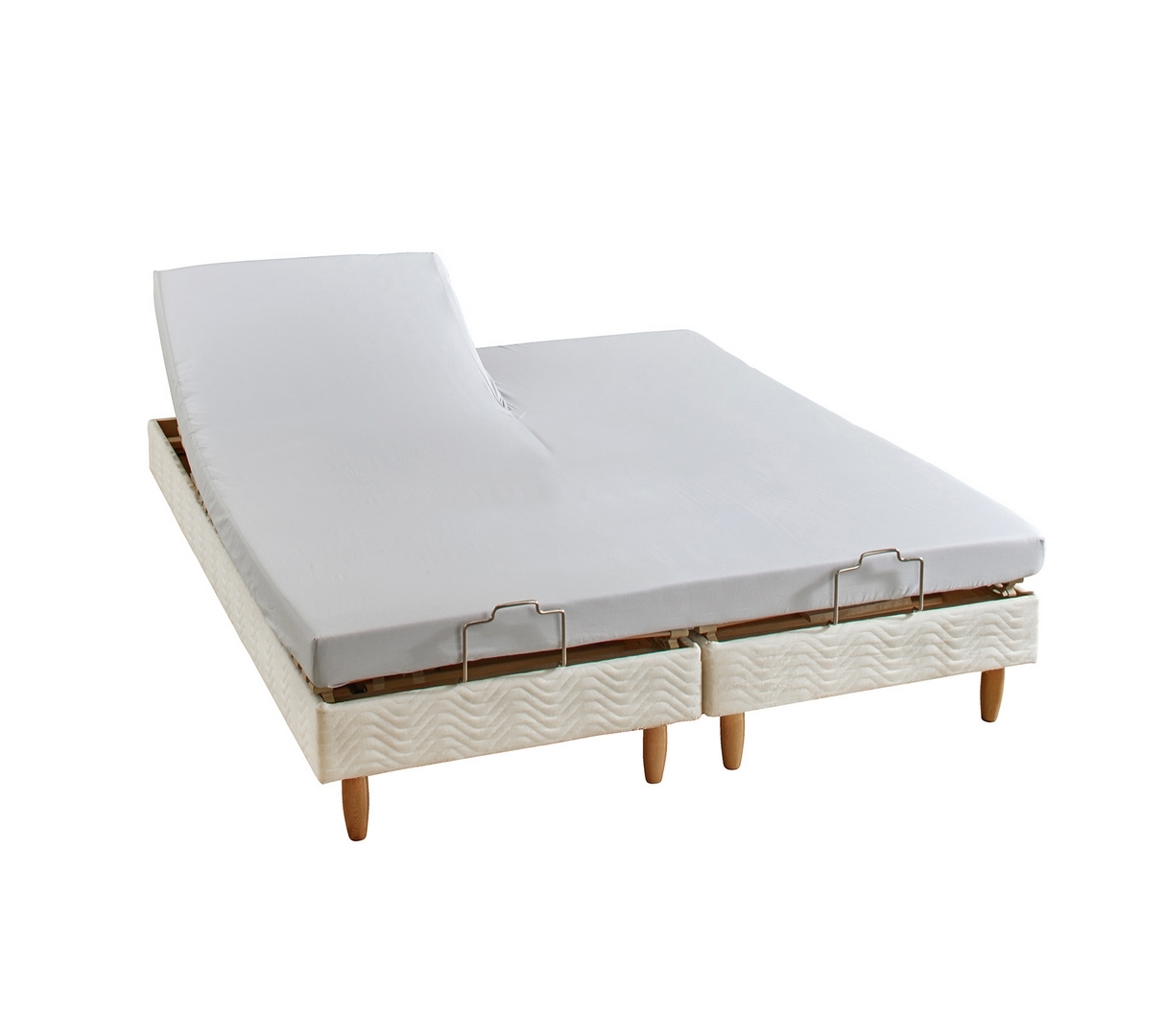 DRAP HOUSSE 2 TÊTES UNI PERCALE PLATINE 