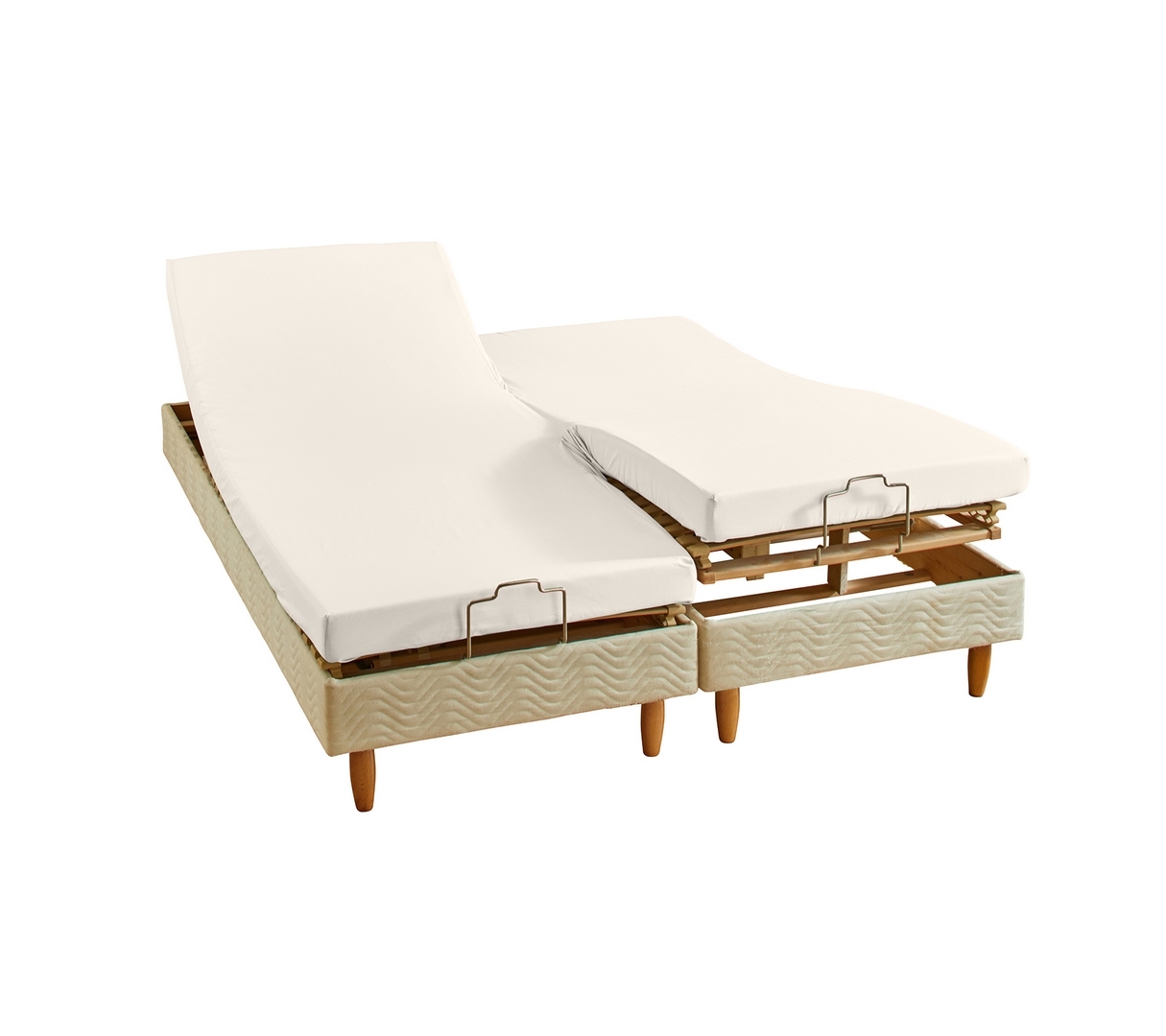 DRAP HOUSSE 4 TÊTES UNI PERCALE NOUGAT 
