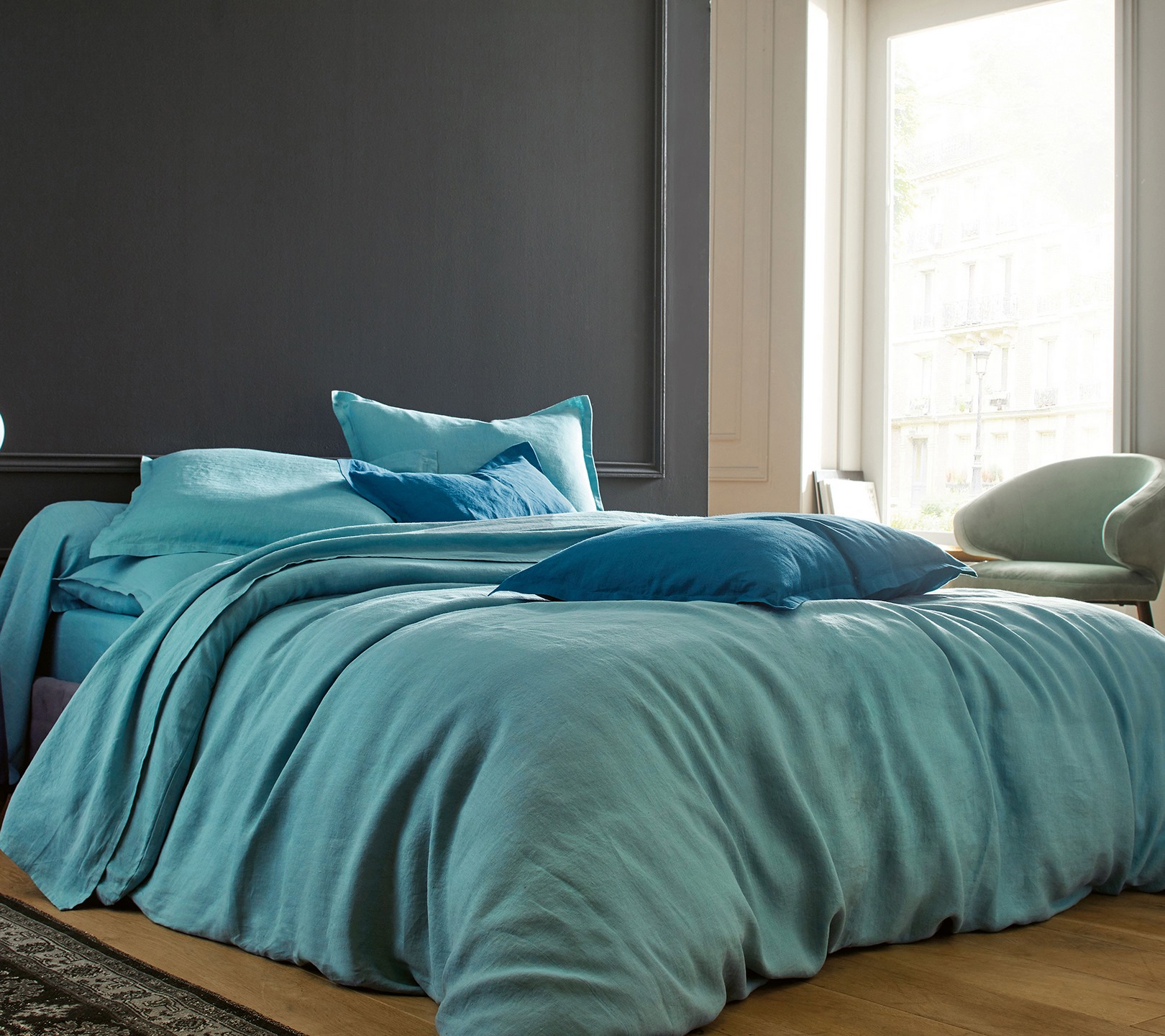 HOUSSE DE COUETTE LOUXOR CELADON 
