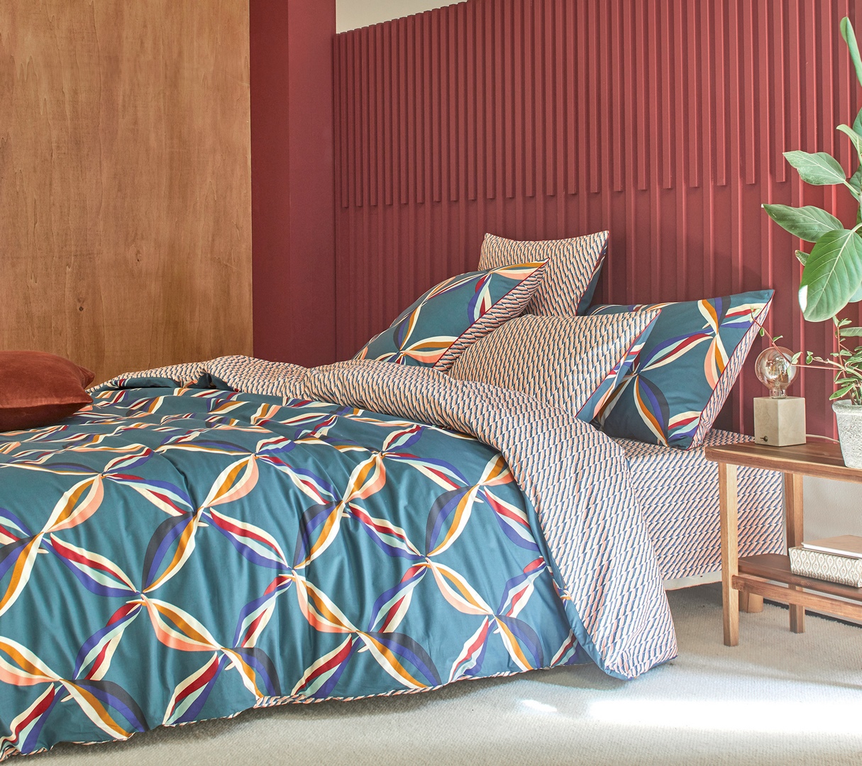 HOUSSE DE COUETTE CINETIQUE BLEU PAON 