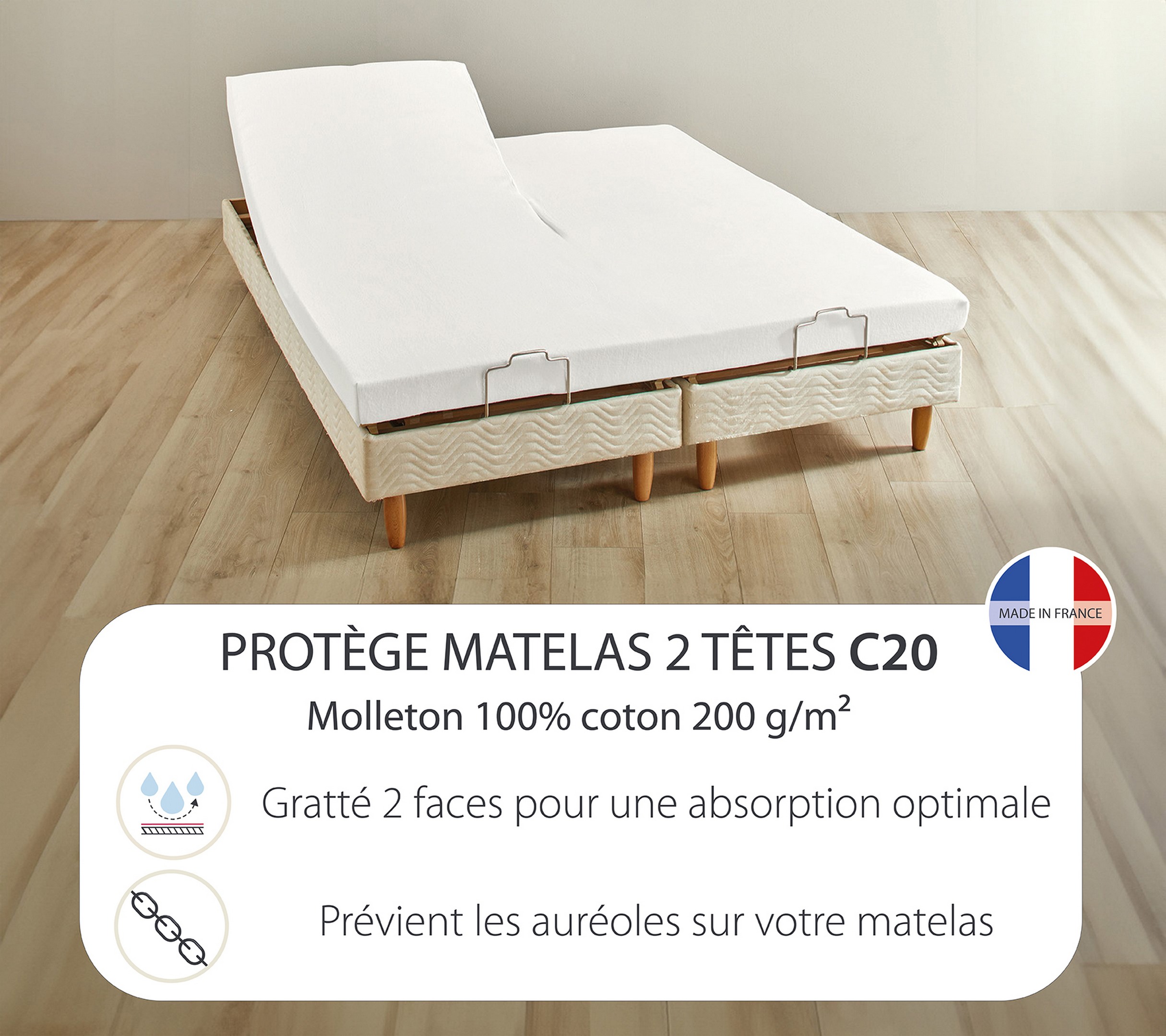 FORME HOUSSE 2 TETES UNI QUALITE C20 BLANC 