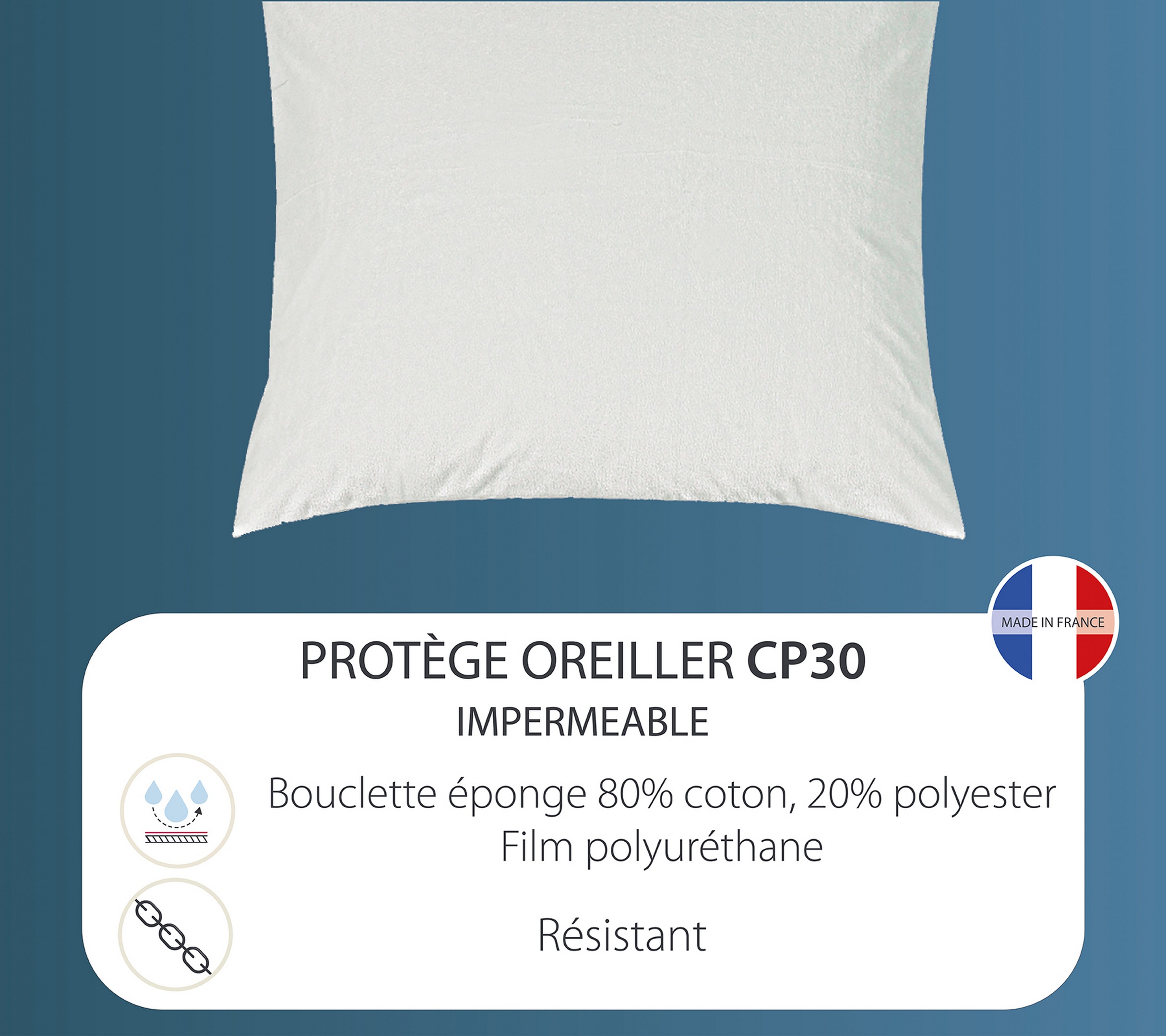 TAIE UNI QUALITE CP30 BLANC 