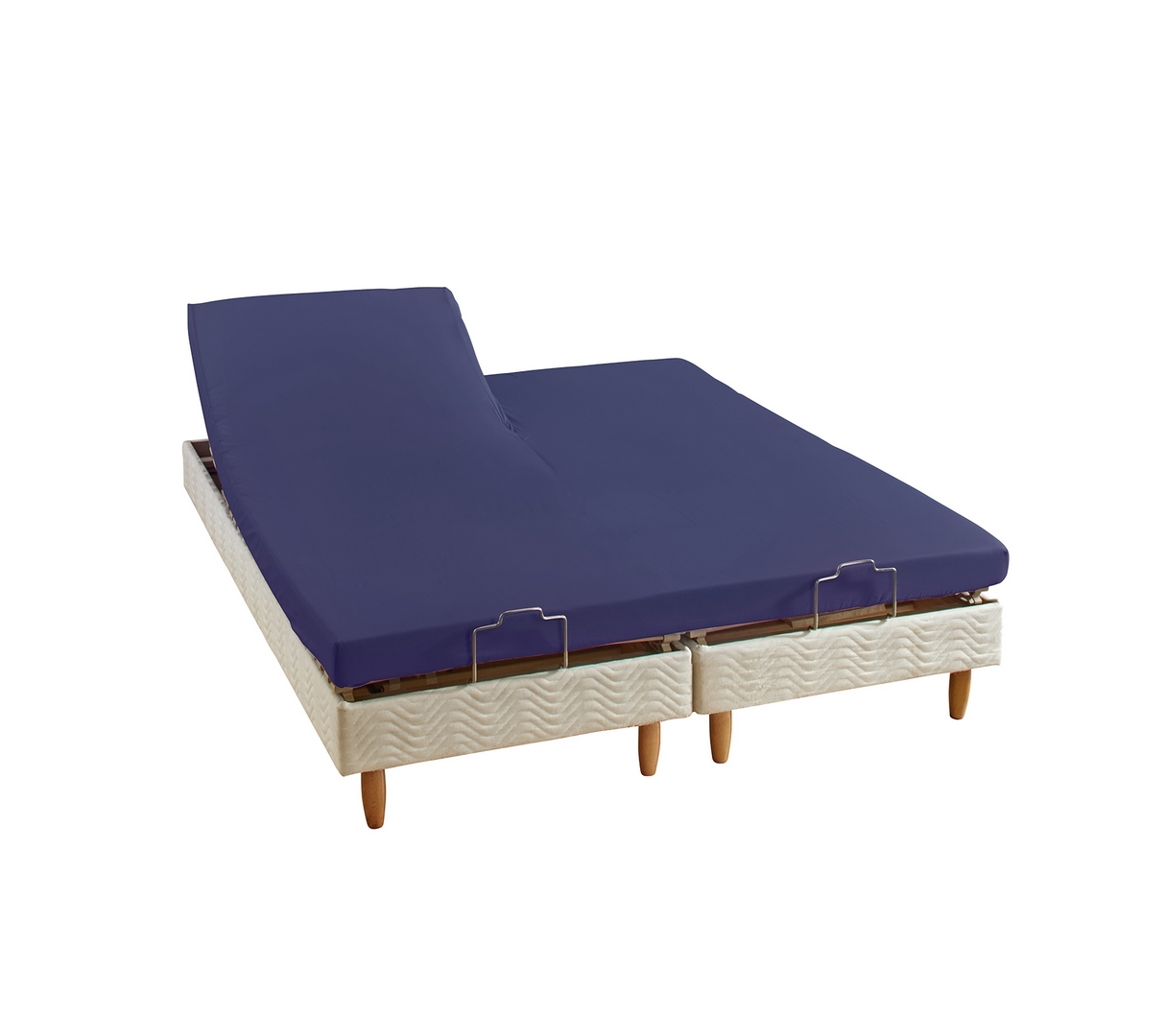 DRAP HOUSSE 2 TÊTES UNI PERCALE NAVY 