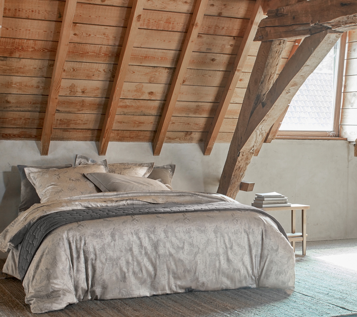 HOUSSE DE COUETTE LUPINS ARGENTE 