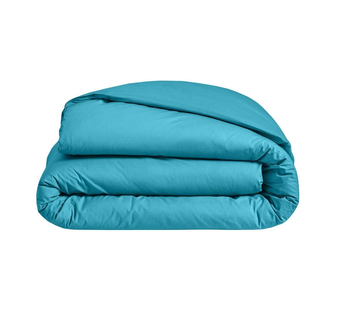 HOUSSE DE COUETTE UNI PERCALE BLEU CANARD 