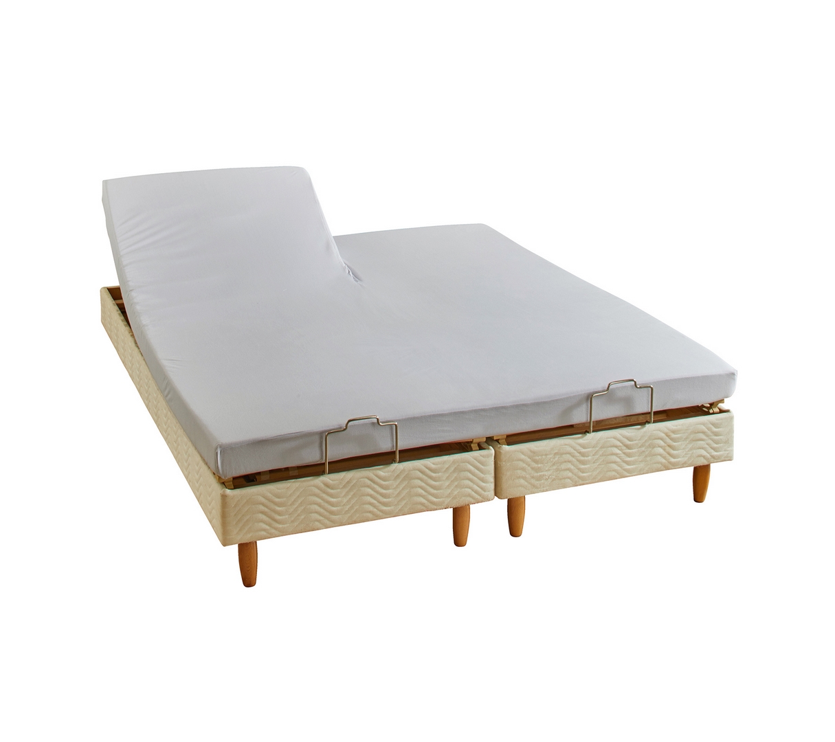 DRAP HOUSSE 2 TÊTES RESPIZEN PLATINE 