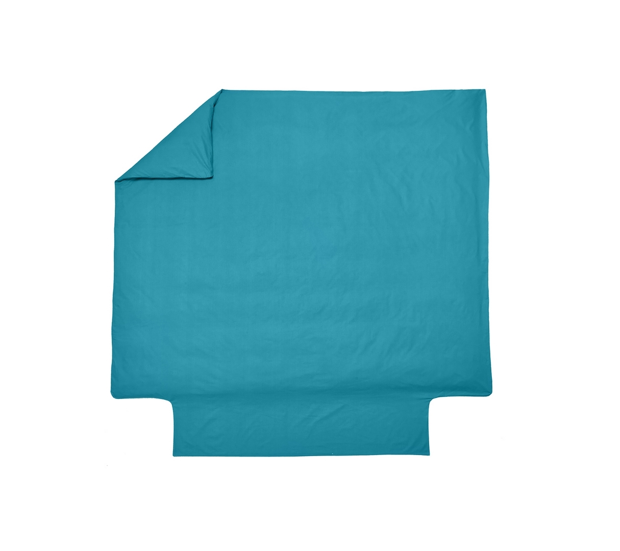 HOUSSE DE COUETTE UNI PERCALE BLEU CANARD 