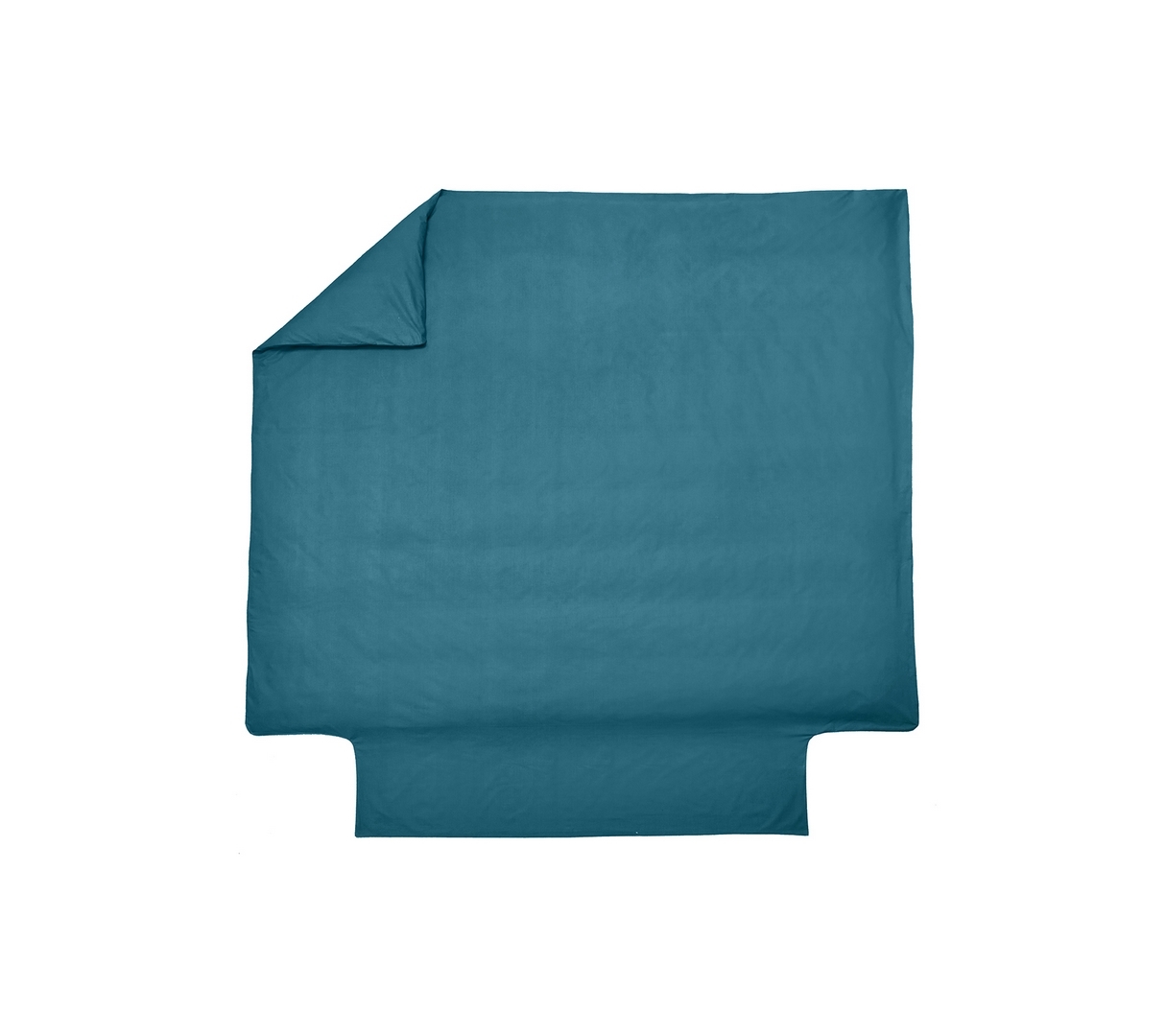 HOUSSE DE COUETTE UNI PERCALE BLEU PAON 