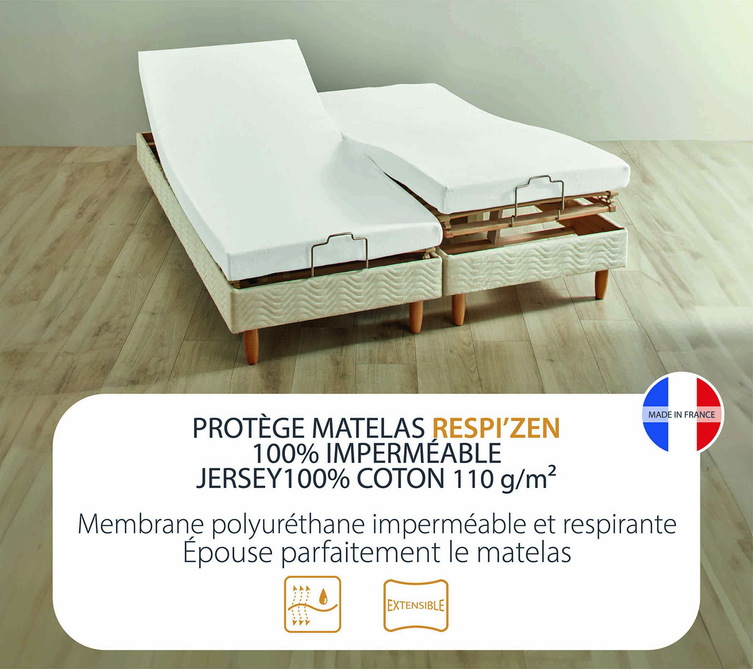 DRAP HOUSSE 4 TÊTES RESPIZEN BLANC 
