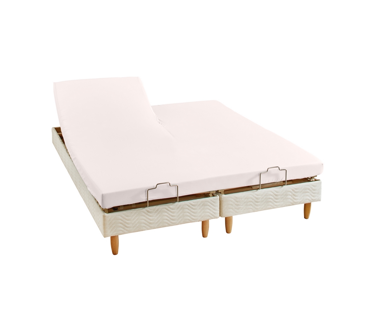DRAP HOUSSE 2 TÊTES UNI PERCALE PETALE 