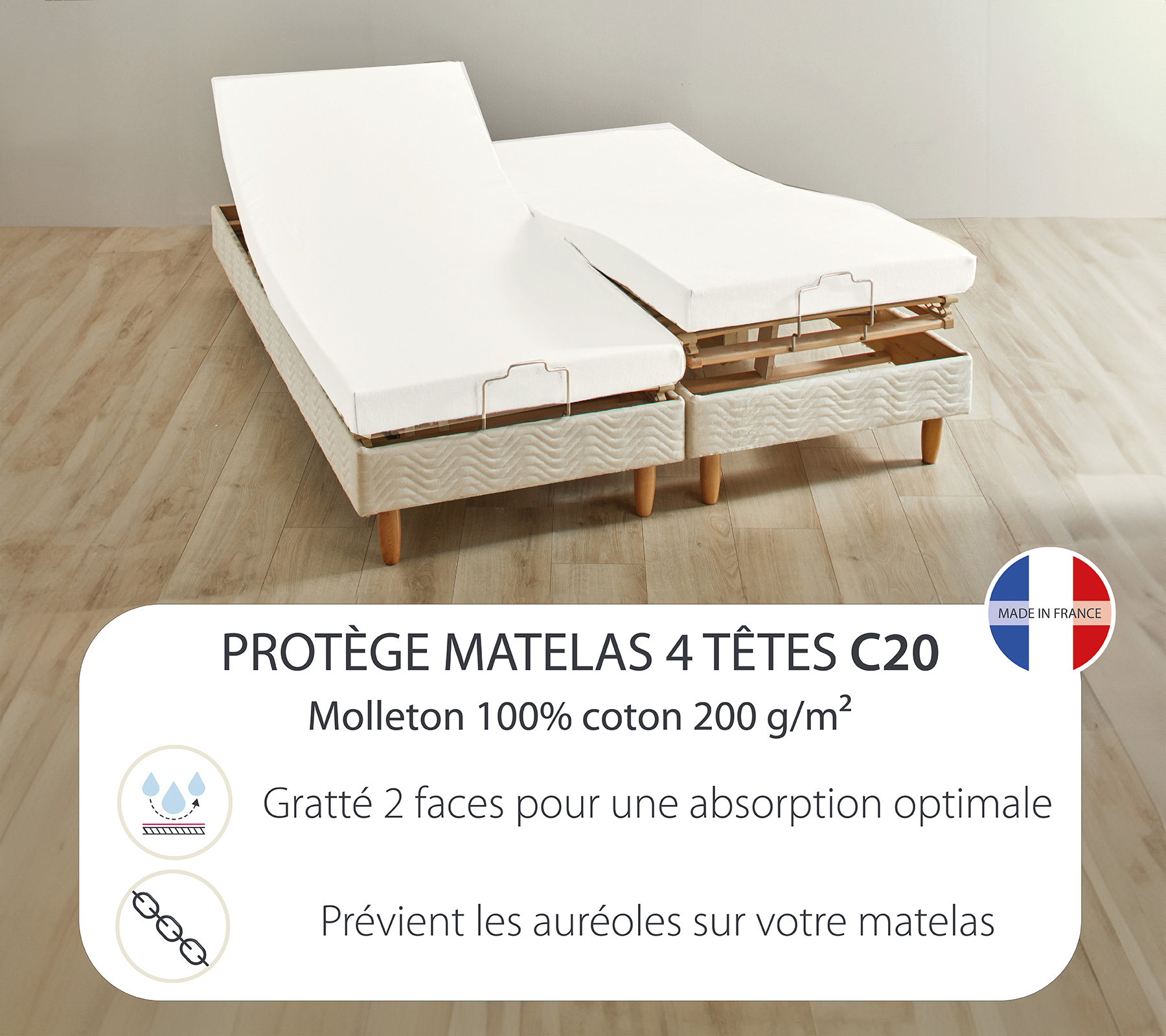 FORME HOUSSE 4 TETES UNI QUALITE C20 BLANC 