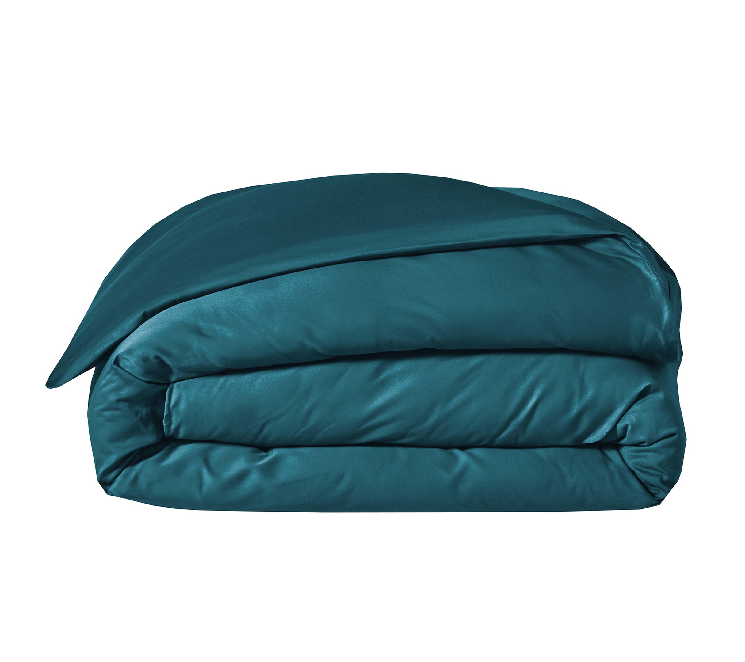 HOUSSE DE COUETTE UNI SATIN BLEU PAON 