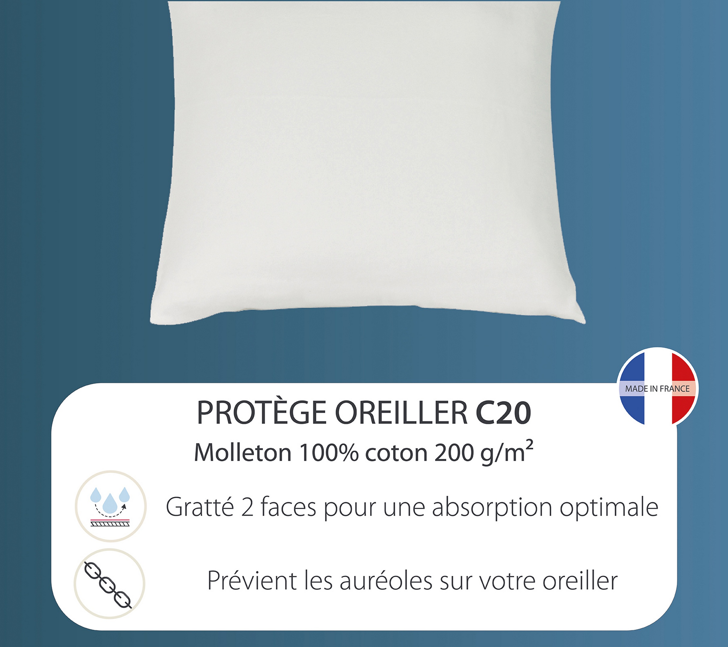 TAIE UNI QUALITE C20 BLANC 