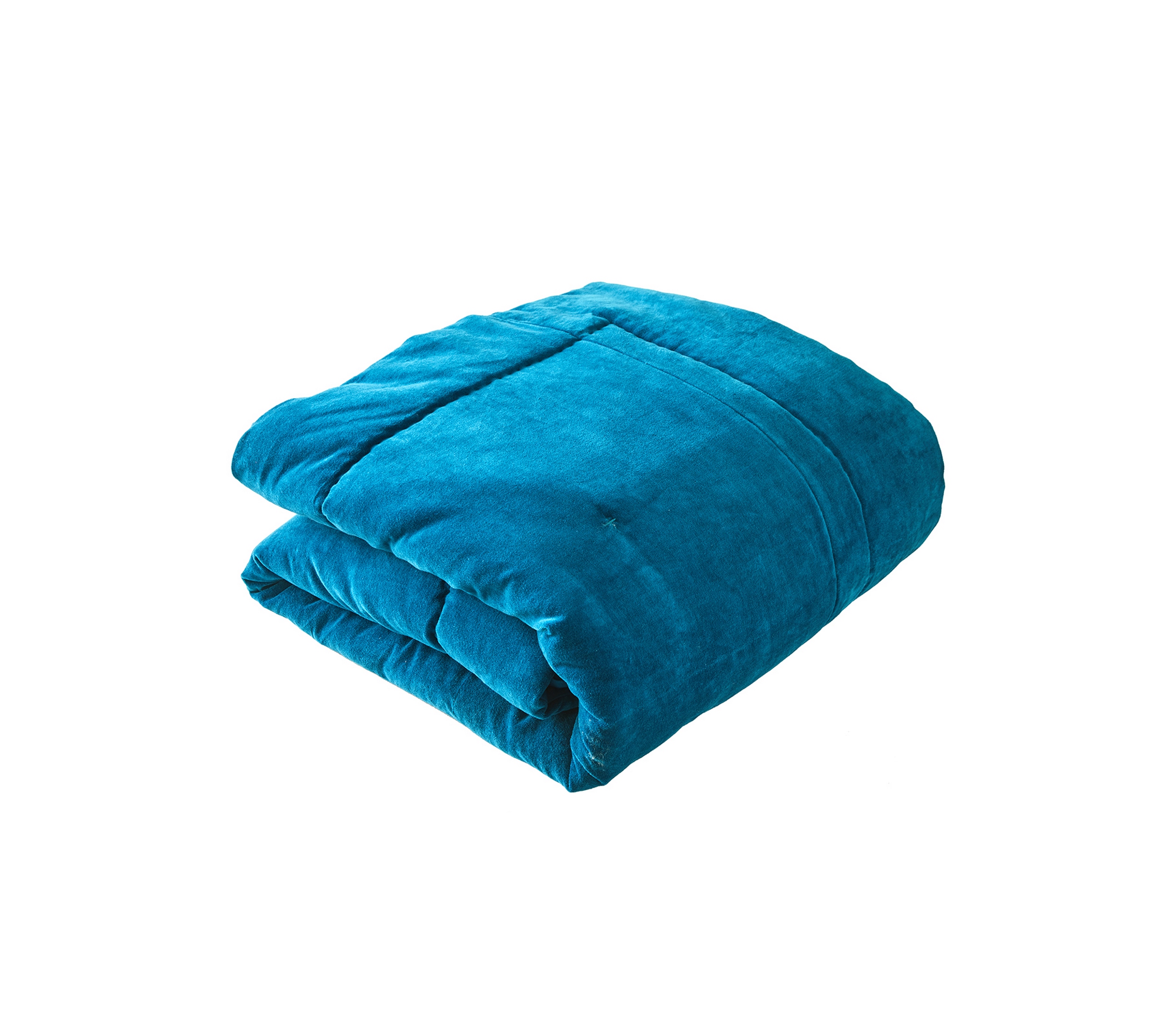 JETE DE LIT BYZANCE BLEU PAON 