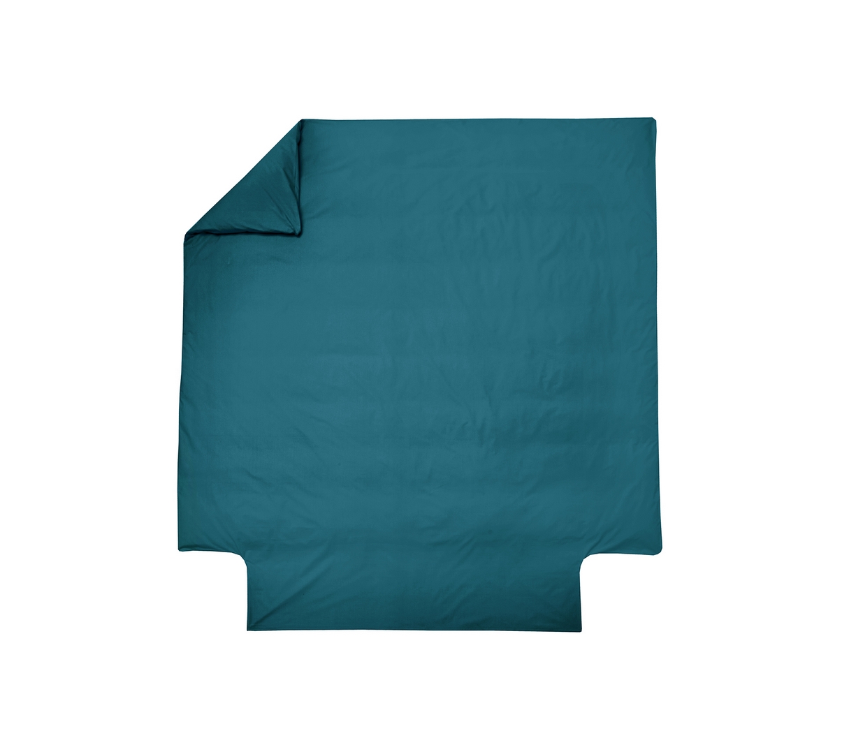 HOUSSE DE COUETTE UNI SATIN BLEU PAON 