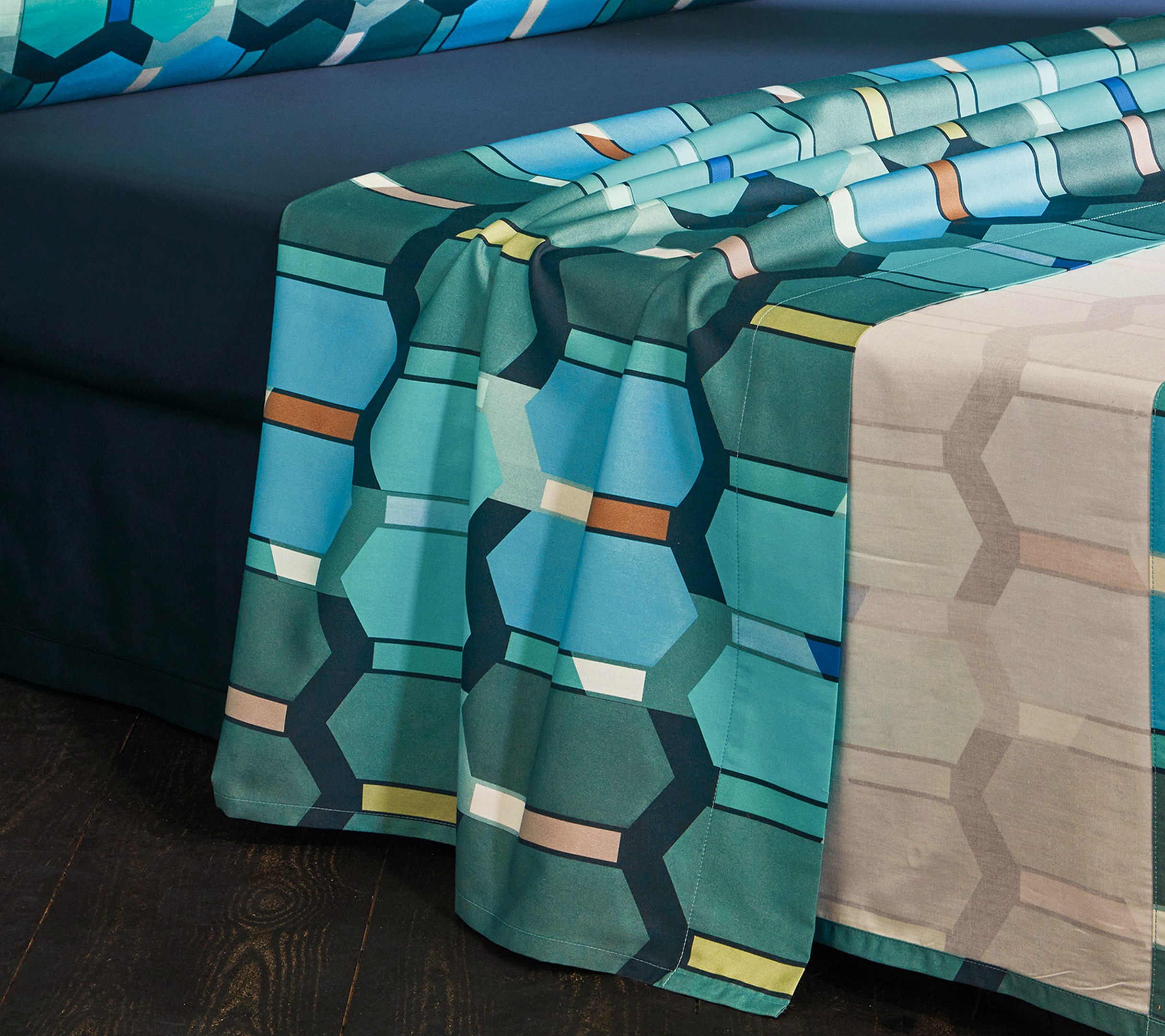 DRAP MOSAIC COBALT 