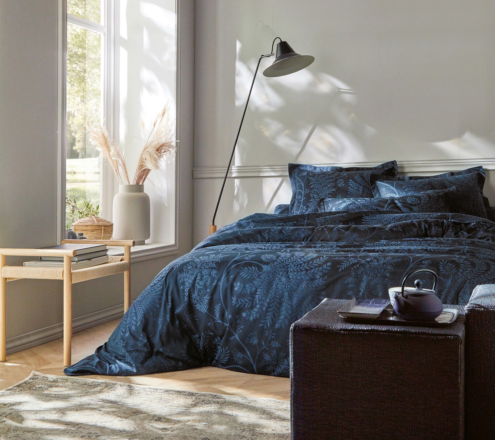 TRAVERSIN PALMYRE BLEU NUIT 