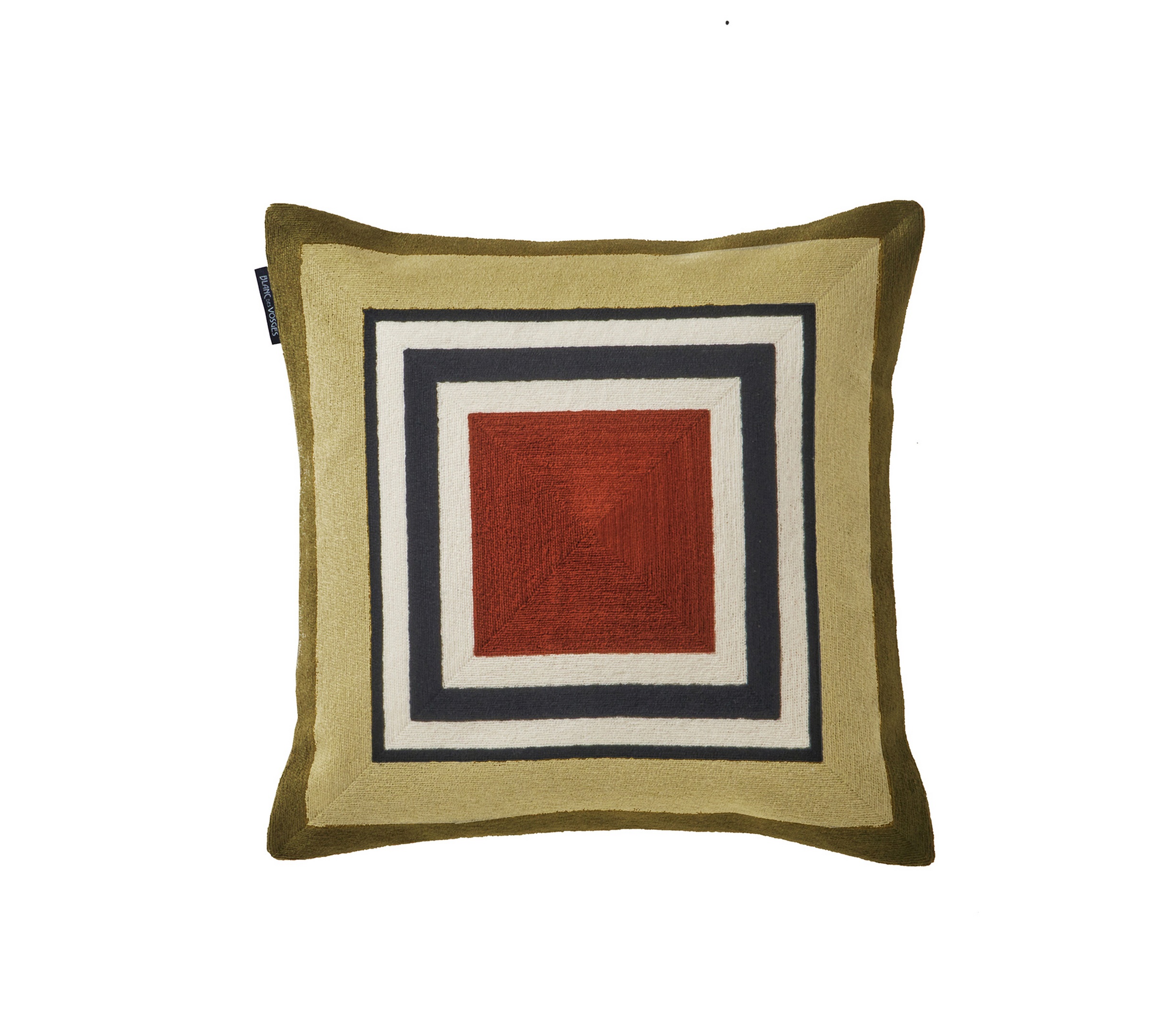 Coussin dcoratif Prisme Kaki Blanc des Vosges 45x45