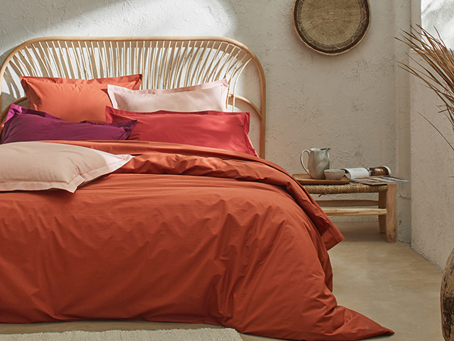 Linge de lit en percale de coton Blanc des Vosges